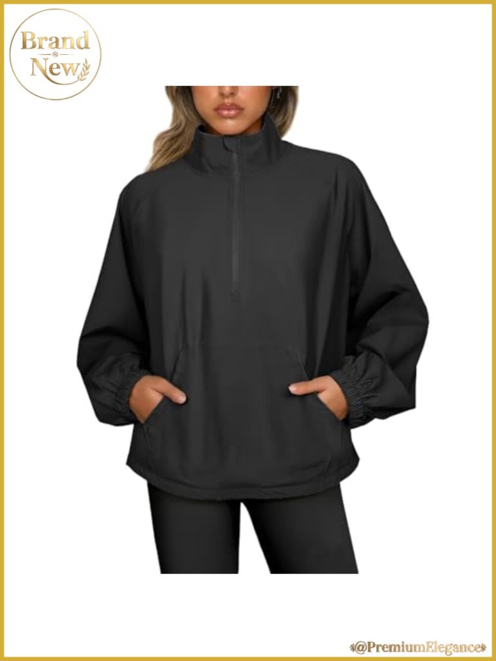Women's Quarter Zip Windbreaker Pullover Lightweight Golf Athletic Top